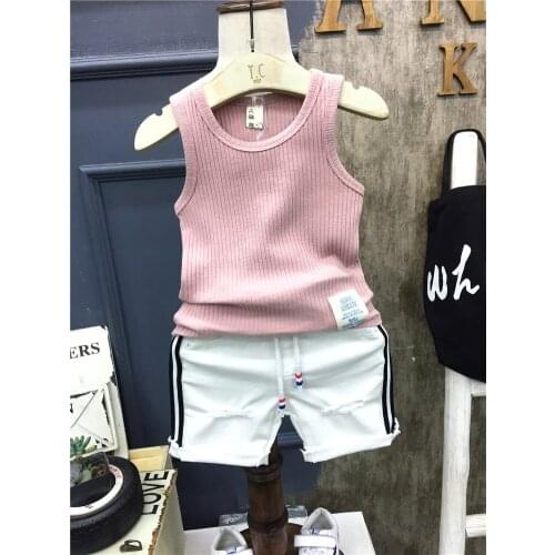 2021 2pcs Summer Baby Boy Children Causal Cartoon Printing Suit Tops + Short Boys Clothes Kids Clothes sets 2-7