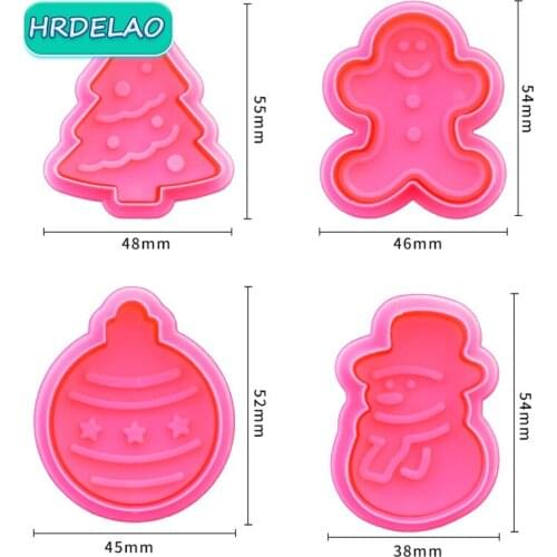 4pcs DIY Slimes Cute Christmas Bell Mold Cutter Play Dough Tools Plasticine Set Kit Soft Clay Educational toys for chidlren Gift