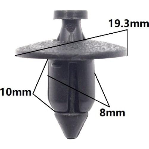 50 PCS Car Bumper Fastener Fender Retainer Rivet 8mm Hole Push in Clips