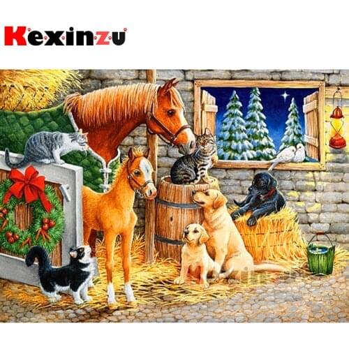 5D diamond painting full Square/Round diamond embroidery-Christmas animals-rhinestone DIY mosaic Cross Stitch 3D Home Decor Y302