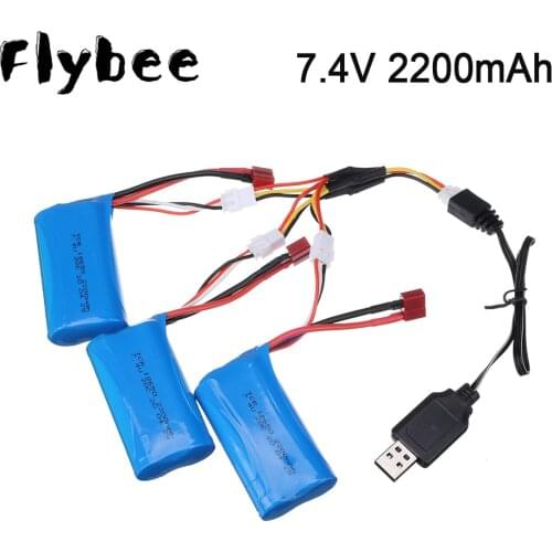 7.4V Battery 2S 2200mah T Plug lipo Battery 18650 for WL912 Wltoys 10428 12428 12423 Q46 RC Car Spare Accessories 7.4V battery