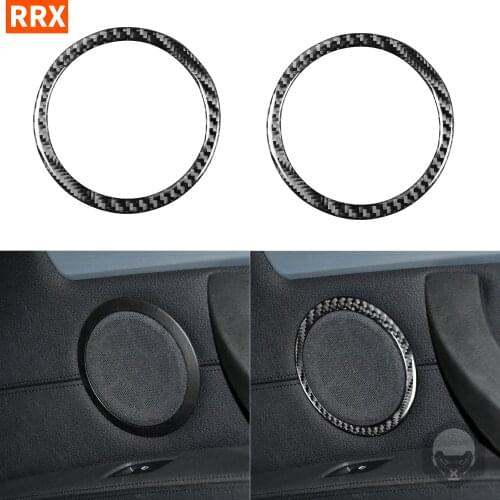 For BMW Z4 E89 2009-2016 Car Accessories Black Color Carbon Fiber Stickers Tweeters Speakers Circle Ring Frame Trims Interiors