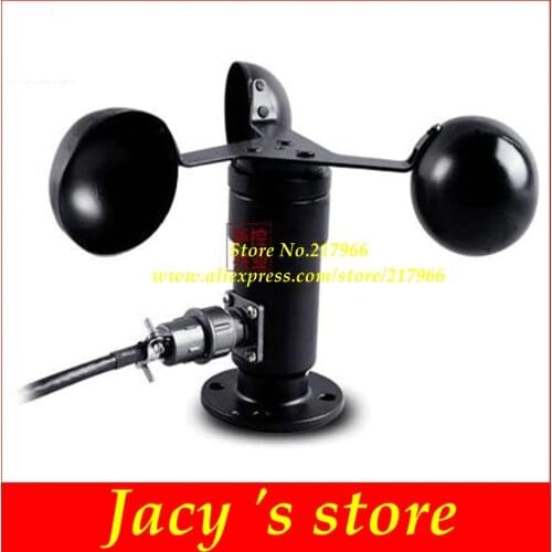 Wind speed sensor voltage output 0-5V output wind speed transmitter anemometer Aluminum alloy three cup 2m cable