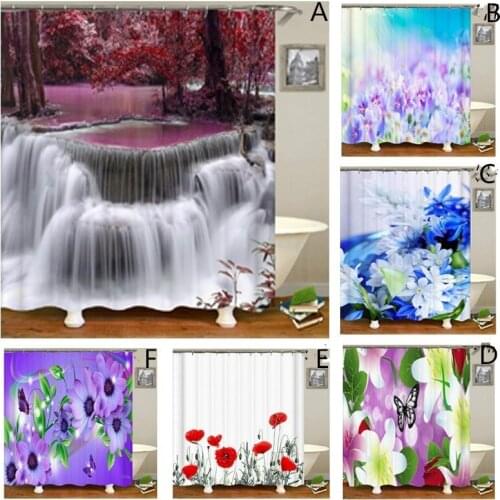 Home Decor Bathroom Shower Curtains Set Flower Bath Toilet Curtain Waterproof Shower Curtain Bathroom Decor Bath Curtains