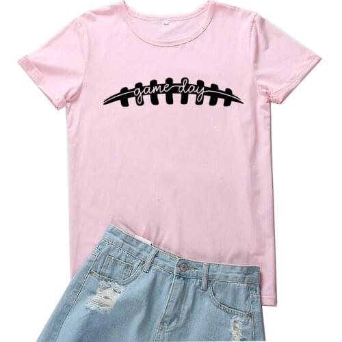 Game Day Baseball T Shirt Woman Simple Graphic Tees Women Fashion Black Red Pattern Women Tshirt Loose Casual Tee Shirt Femme