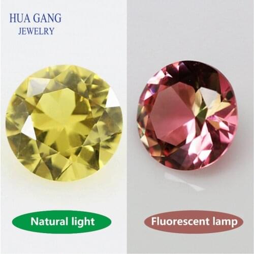 Alexander Stone Nano Discoloration Round Brilliant Cut Synthetic Gems For Jewelry 3.0~10.0mm Free Shipping