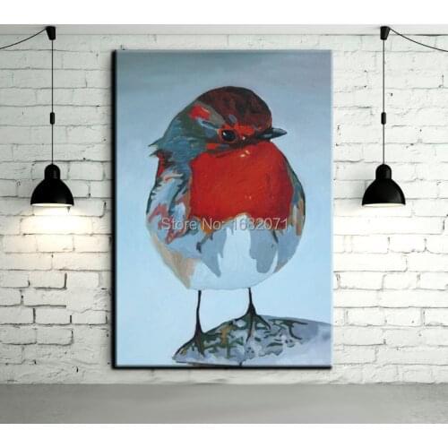 High Skills Artist Hand-painted Sparrow Oil Painting On Canvas For Living Room Decoration Cute Sparrow Bird Oil Painting