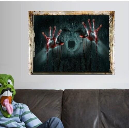 Creative Terror Effect Halloween Gothic Wallpaper Stickers Game Power Limited Ghost Wall Decor Decals Home Decor Halloween