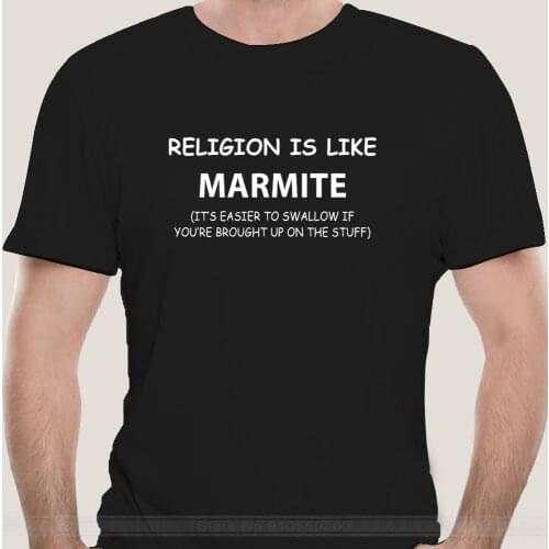 Fashion t-shirt men cotton brand teeshirt Religion Is Like Marmite - Mens Atheist Atheism T-Shirt