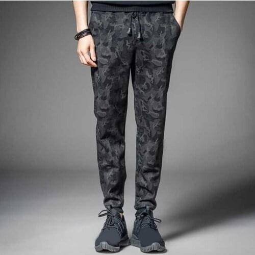 Men Pants Camouflage Trousers Drawstring Thick Warm Pants Camouflage Ankle Tied Sweatpants breathable Trousers 2021