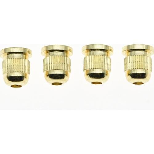 Set of 4 Gold 3/8 Inch String Mounting Ferrules Fits 4 String Bass Guitar