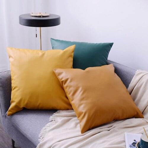 New Modern and Minimalist Style PU Leather Sofa Pillow Soft Design Sofa Cushion