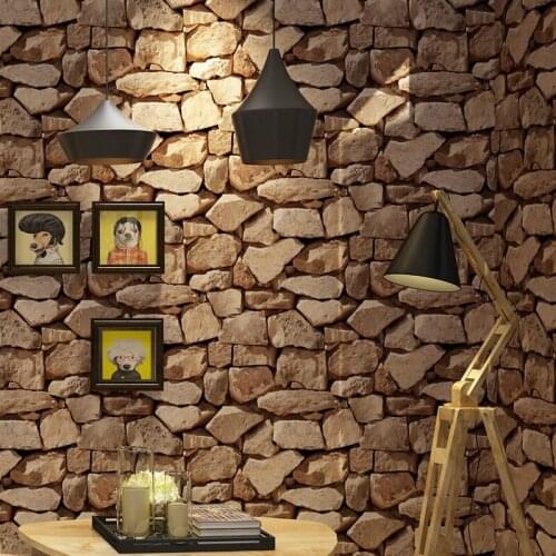 Beibehang Retro simulation stone pattern hot pot restaurant wallpaper features rock marble coffee shop wallpaper papel de parede