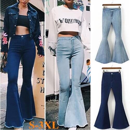 Autumn jeans European and American womens solid color sexy high-waist micro-pants temperament trousers women