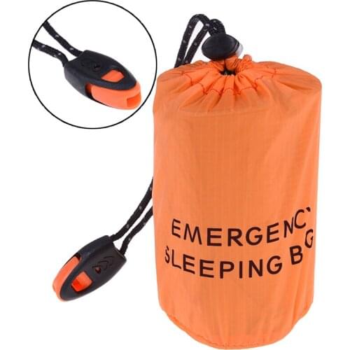 PE Aluminum film sleeping bag Storage bag Portable emergency drawstring bag with whistle Outdoor Emergency Camping Sleeping Bag