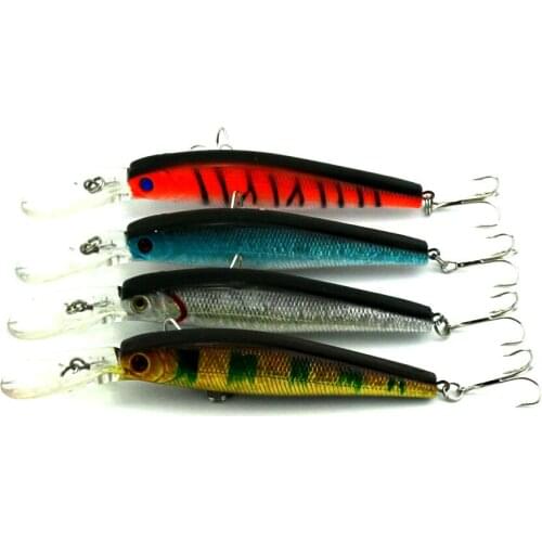 Minnow Lure 4Pcs 12.5cm 14g Fishing Crank Bait Hard Bait Paint Bass Wobbler Artifical SwimBait Hook Deep Swim Lure Hooks JerBait