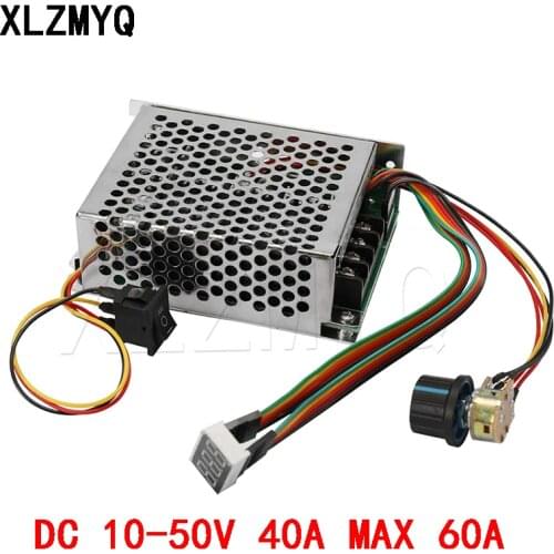PWM Digital Display 0~100% adjustable DC 10-55V 40A DC Motor Speed Controller PWM 12V 24V 48V 2000W MAX 60A Reversible Switch