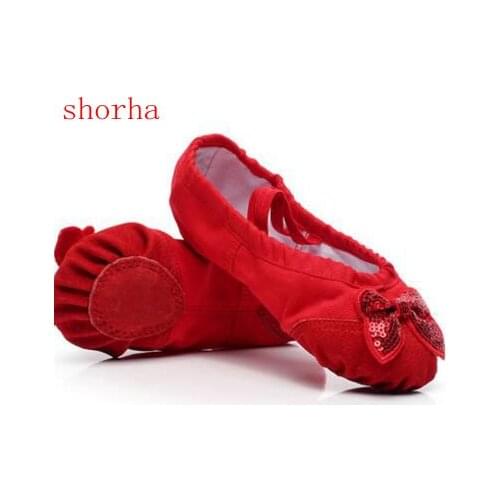 Sale Child Girl Soft split Sole Dance Ballet Shoe Cotton Comfortable Fitness Breathable Toddler Canvas Practice Gym Slippe