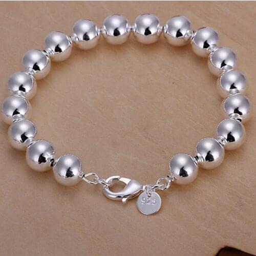 Bracelet Silver Plated Bracelet Silver Trendy Jewelry Bracelet Hollow Beads Jewelry Wholesale Free Shipping alsk LH136-2