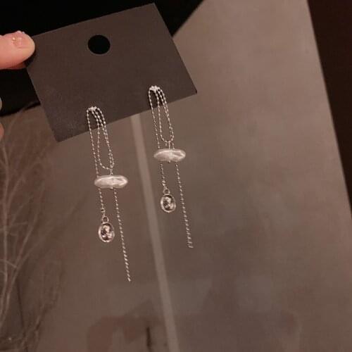 Besimpol Elegant Baroque Pearl Long Tassel Earrings Summer 925 Sterling Silver Stud Earrings For Women Party Fine Jewelry Gifts