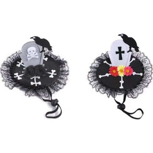 Funny Pet Dog Cat Hat Tombstone Skull Hats Halloween Decoration Headdress Small Dog Cat Cosplay Costume Accessories Pet Supplies