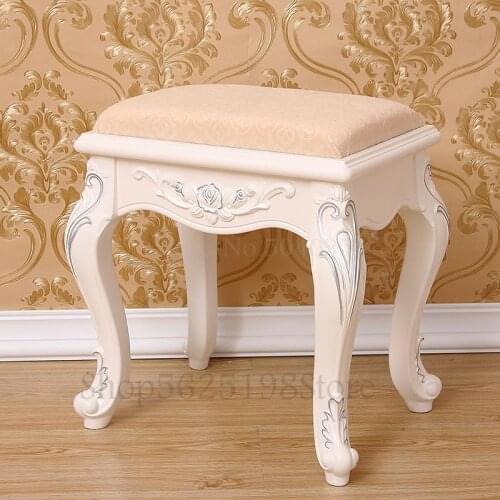 Comb makeup stool simple modern fabric solid wood dressing chair nail stool garden bedroom shoe bench