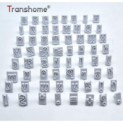 Transhome Alphabet Cookie Cutter 64Pcs/Set DIY Baking Tools English Alphabet Symbols Fondant Mousse Chocolate Cake Cookie Stamp