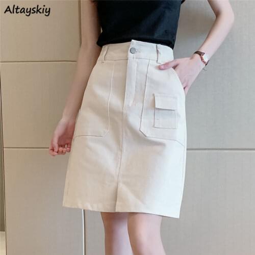 Skirts Women Denim Summer Hot Sale Mini New Trendy High Waist Solid Simple Asymmetrical Preppy Style Harajuku Popular Cozy Ins