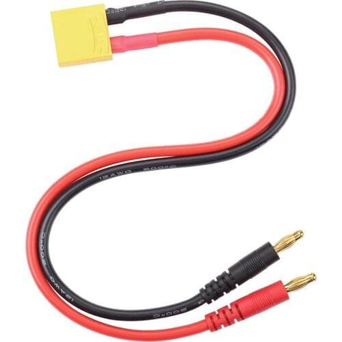 XT90 To 4mm Banana Plugs Battery Charge Cable Lipo Charger Lead 40cm 12AWG/14AWG For Imax B6