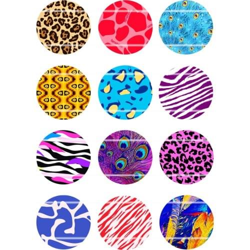 Handmade Colorful picture Round Glass Cabochons Refrigerator magnet for Necklace Decoration and Phone Chain Accessaries108