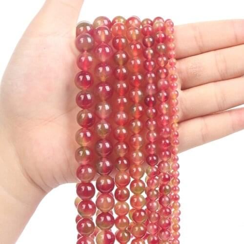 1Strand/Lot 4/6/8/10mm Natural Stone Watermelon Crystal Round Beads Loose Spacer Bead For Jewelry Making DIY Accessories