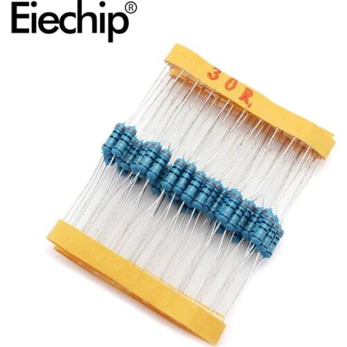 100pcs/lot 0.5W 1 ohm 1% Metal film resistor 1/2W resistance 30R Electronic resistors