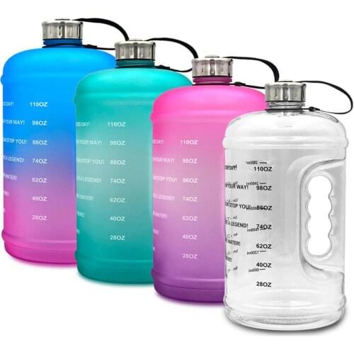110oz 1 Gallon BPA Free Plastic Big Drink Water Bottle Jug Gourd For Travel Sports Fitness GYM Gradient Water Cup Waterbottle