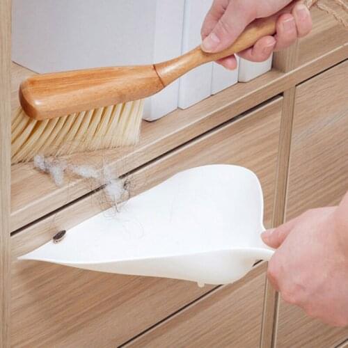 2 Pc/set Bamboo Handle Mini Brooms Dust Shovel Desktop Sweep Handheld Cleaning Brush Household Small Broom Dustpan Shelf Cleaner