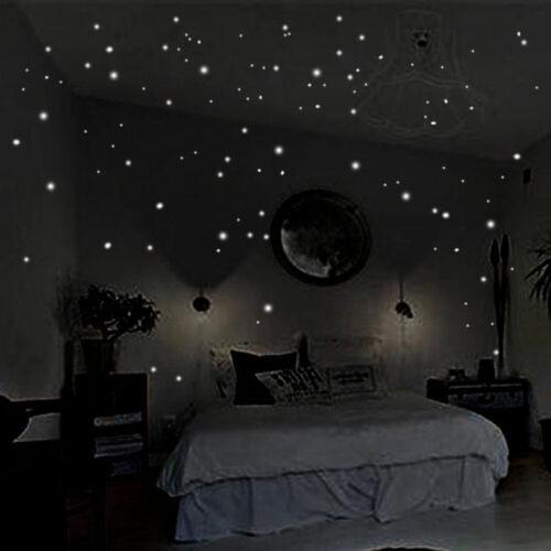 407Pcs Wall Stickers Wall Decor Glow In The Dark Star Sticker Decal For Kid Room