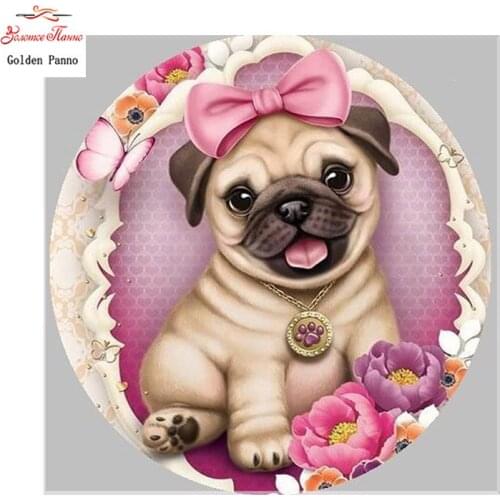 GOLDEN PANNO Diamond Painting Full Square 5D Diy Daimond Embroidery Diamant Mosaic Sale Displasy Broderie Diamant Cute Dog 02