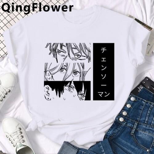 Anime Chainsaw Man t-shirt men streetwear plus size casual vintage harajuku top tees streetwear tumblr