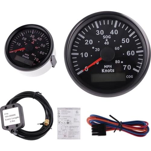 Car GPS Speedometer Waterproof Meter 85mm 70 Knots 80 MPH Speed Gauge For Marine Boat Auto With Backlight 9~32V Accessories