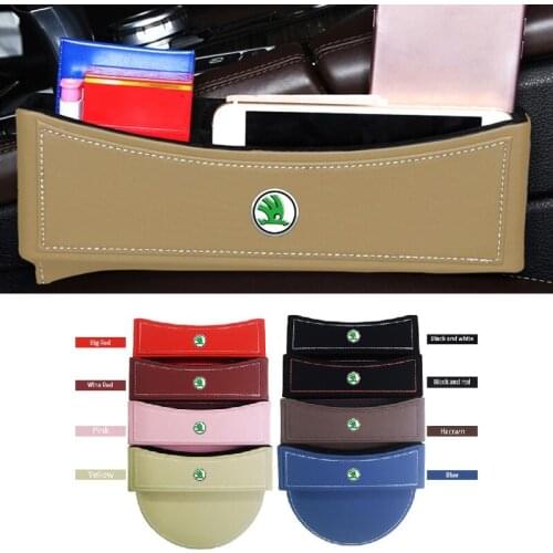 Car Seat Back Crevice Storage Box for Skoda Octavia 2 A7 Fabia Rapid Superb Felicia Kamiq Yeti Karoq Kodiaq Kodiak Accessories