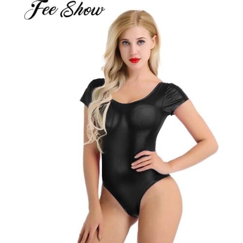 Ballerina Ballet Leotards for Women Gymnastics Bodysuit Practice Leotards Dancewear Adults Short Sleeve Dancing Leotard Costumes