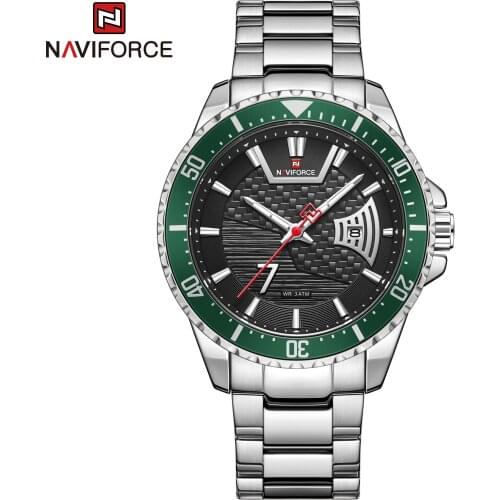 Men Watches Quartz Luxury Stainless Steel Strap Casual Fashion Waterproof Calendar Clock WristWatch NAVIFORCE Top Brand 2021 New
