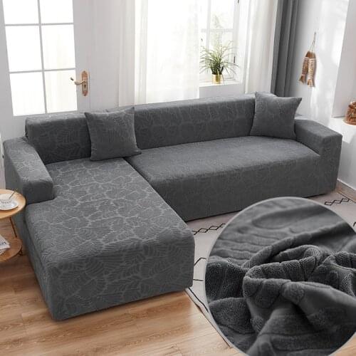 XaXa Living Room Celvet Sofa Cover Corner L-Shaped Elastic Thick Jacquard Chair Couch Protective Slipcover Home Decoration