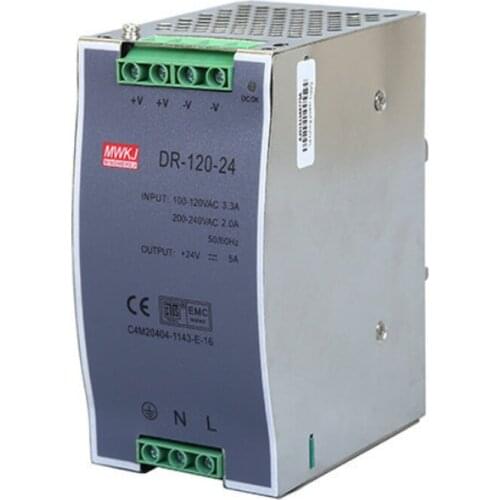DR120W-24V rail mounted switching power supply, isolated