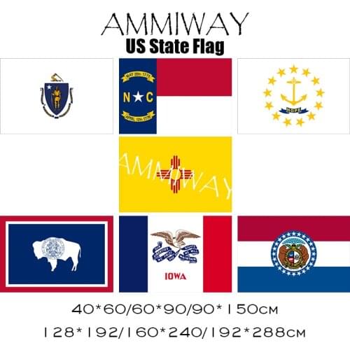 AMMIWAY United States Flags Massachusetts North Carolina Rhode Island New Mexico Wyoming Lowa Missouri USA Flags and Banners