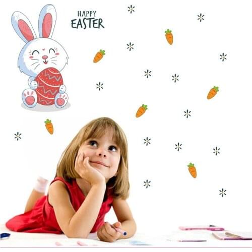 HappyEaster childrens cartoon wall decoration PVC sticker Home childrens room decals Wallpaper Mural for kids rooms