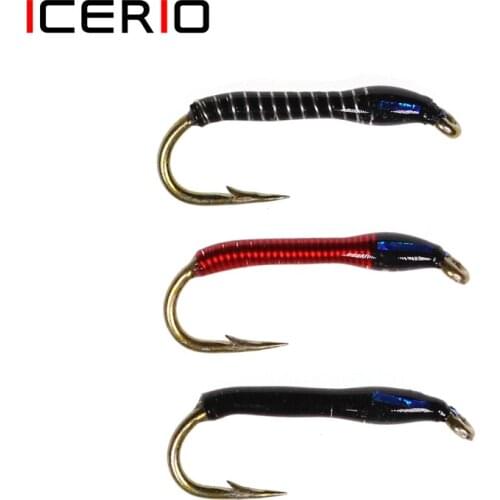 ICERIO 6PCS Flash Attack Buzzers Midges Flies Trout Fishing Fly Lures