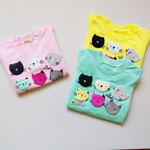 Foreign Trade Clothing Long Sleeved T-shirt Cotton Euramerican Childrens Cartoon Printing Pullovers Girls T-shirt
