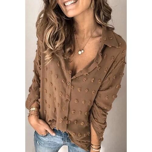Коричневые блузки Justboom China At AliExpress