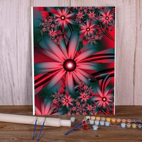 Flower DIY Paint By Numbers Set Oil Paints 40*50 Canvas Pictures Handmade For Wholesale