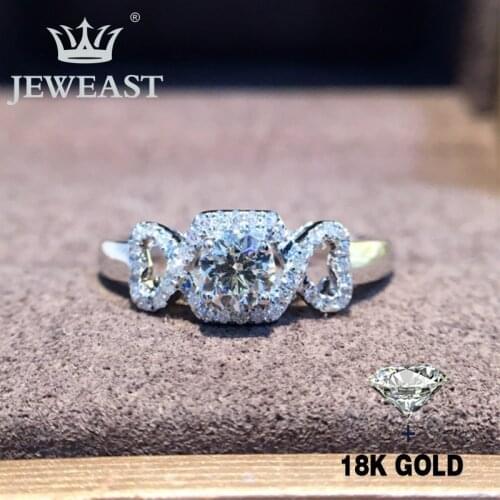 Natural Diamond 18K Gold Pure Gold Ring Beautiful Gemstone Ring Good Upscale Trendy Classic Party Fine Jewelry Hot Sell New 2019